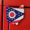 Ohio Shape Flag Wooden Magnet