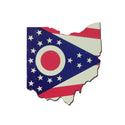 Ohio Shape Flag Wooden Magnet