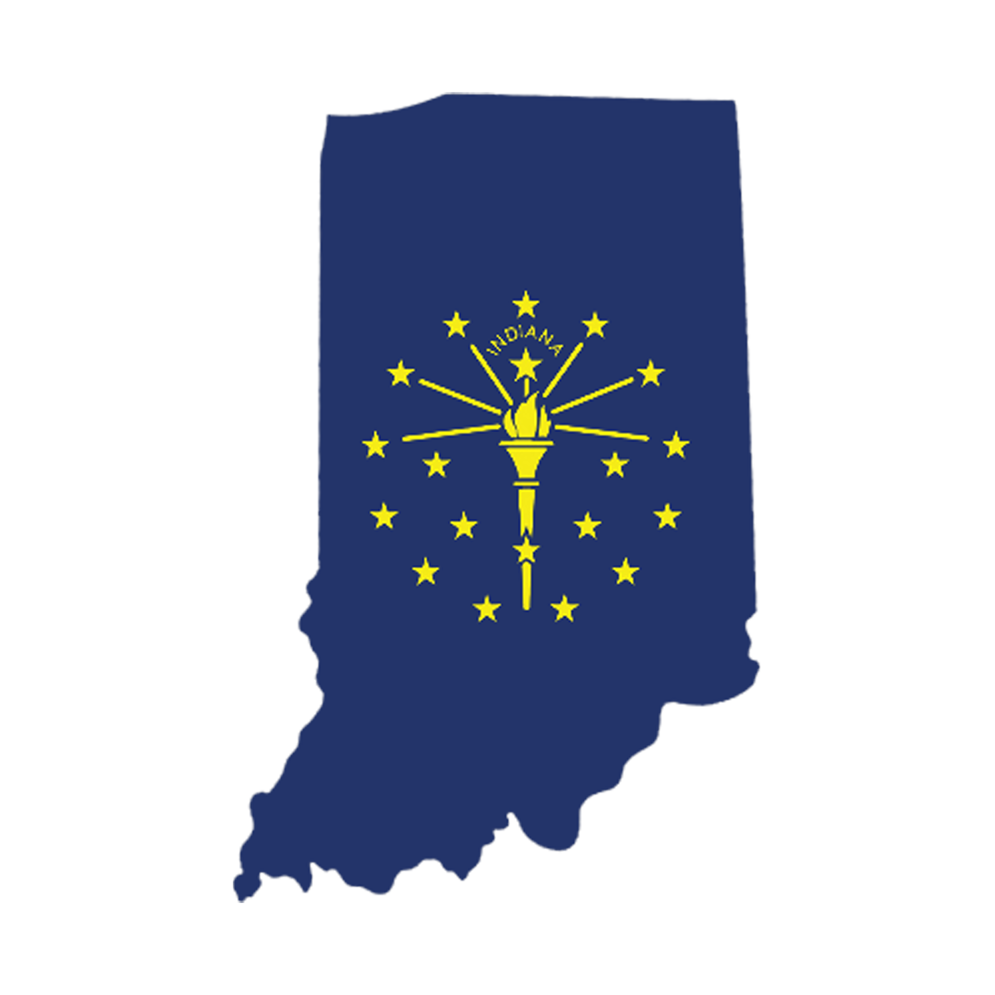 Indiana Shape State Flag Wooden Magnet | Layne Wilson