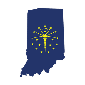 Indiana Shape State Flag Wooden Magnet