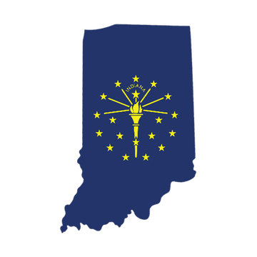 Indiana Shape State Flag Wooden Magnet