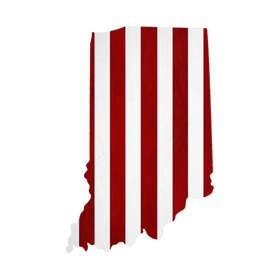 Indiana Hoosier Stripes Wooden Magnet