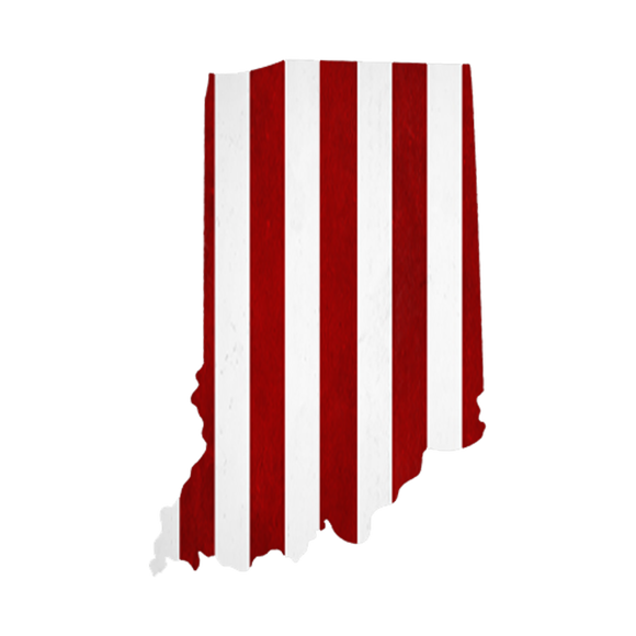 Indiana Hoosier Stripes Wooden Magnet