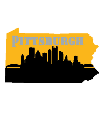 Pennsylvania Shape with Pittsburgh Skyline Wooden Magnet