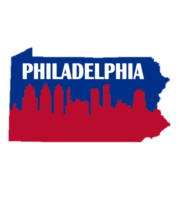 Pennsylvania Shape with Philadelphia Skyline Wooden Magnet