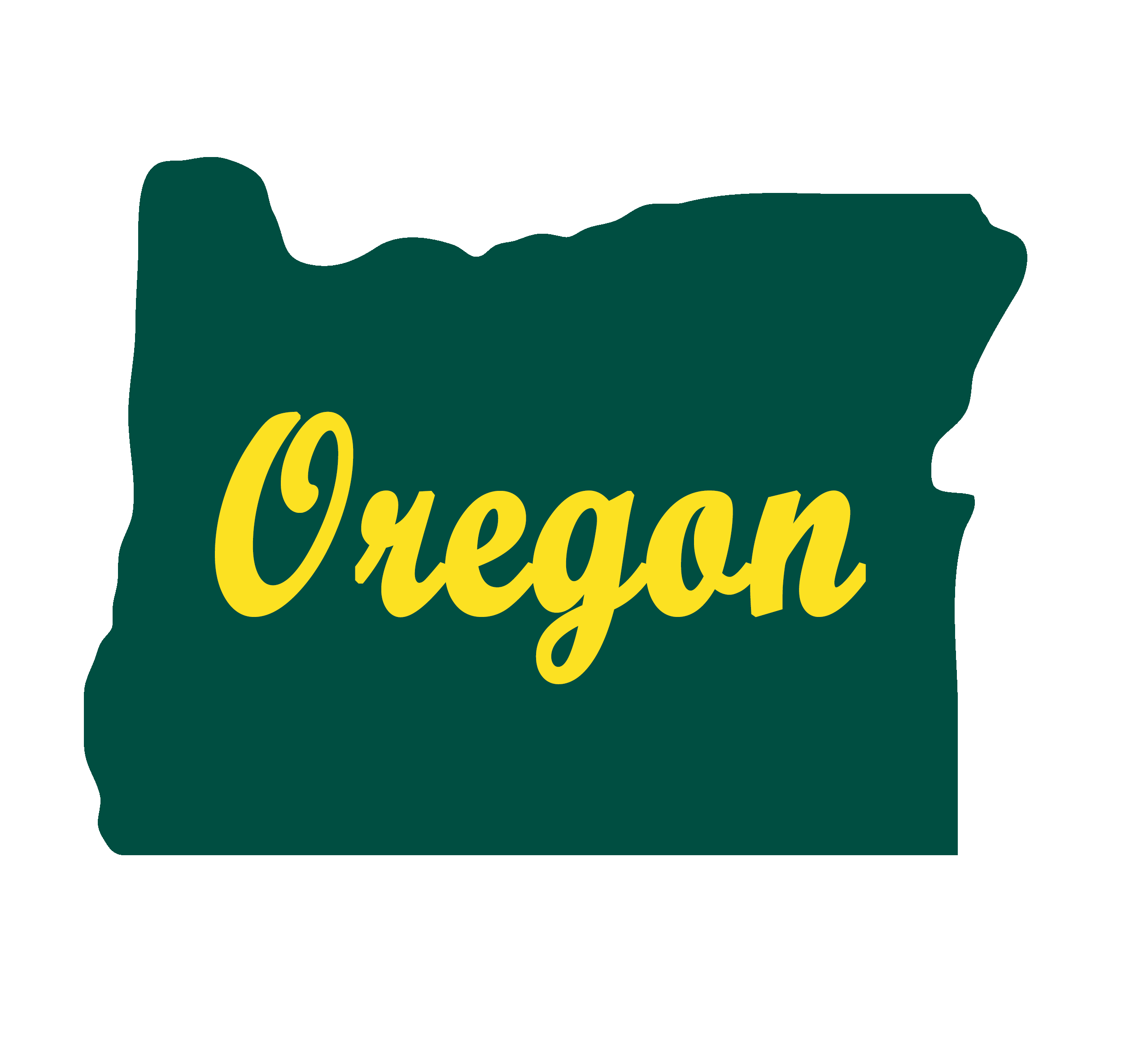 Oregon Shape in Green and Yellow Wooden Magnet | Layne Wilson