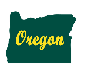 Oregon Shape in Green and Yellow Wooden Magnet