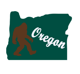 Oregon Shape with Big Foot Wooden Magnet