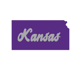Kansas Shape in Purple and Grey Magnet