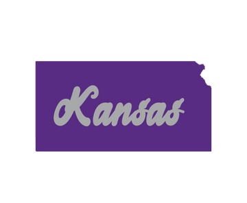 Kansas Shape in Purple and Grey Magnet