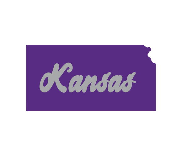 Kansas Shape in Purple and Grey Magnet