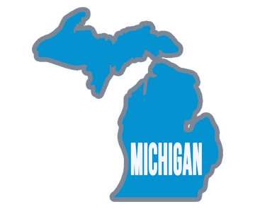 Michigan State in Blue and White Wooden Magnet