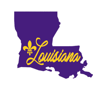 Louisiana State in Yellow and Purple Wooden Magnet