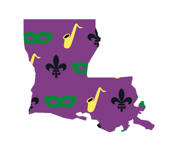 Louisiana State with Celebration Wooden Magnet