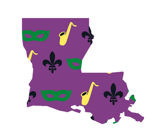 Louisiana State with Celebration Wooden Magnet
