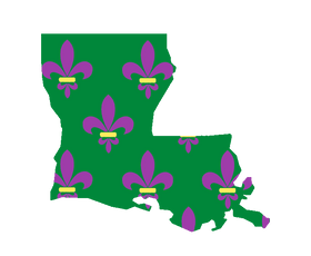 Louisiana State with Fleur de Lis Wooden Magnet
