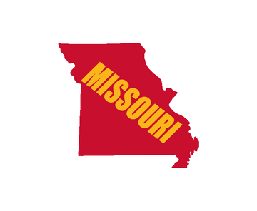 Missouri State in Gold and Red Wooden Magnet