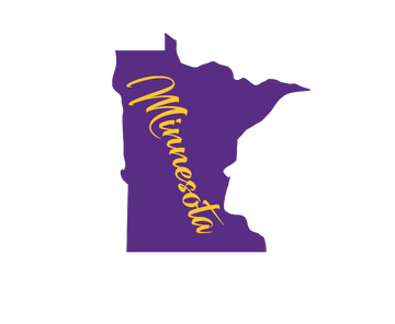 Minnesota State in Purple and Yellow Wooden Magnet