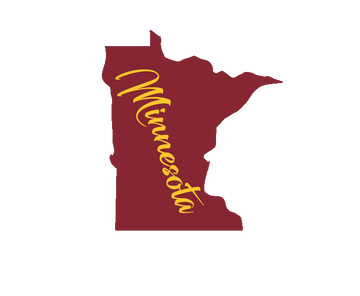 Minnesota State in Maroon and Yellow Wooden Magnet