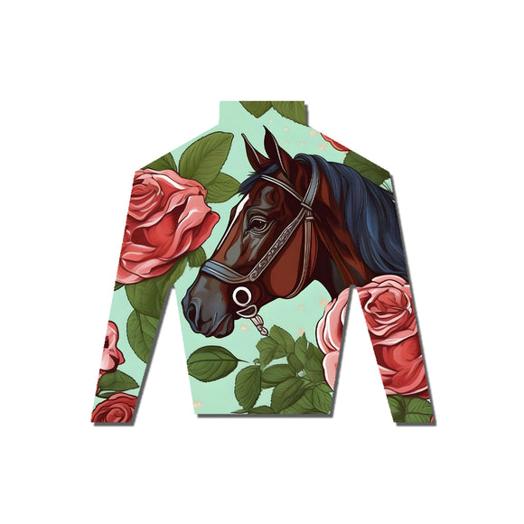 Derby Horse and Roses in Silks Shape Wooden Magnet