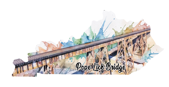 Pope Lick Bridge Wooden Magnet