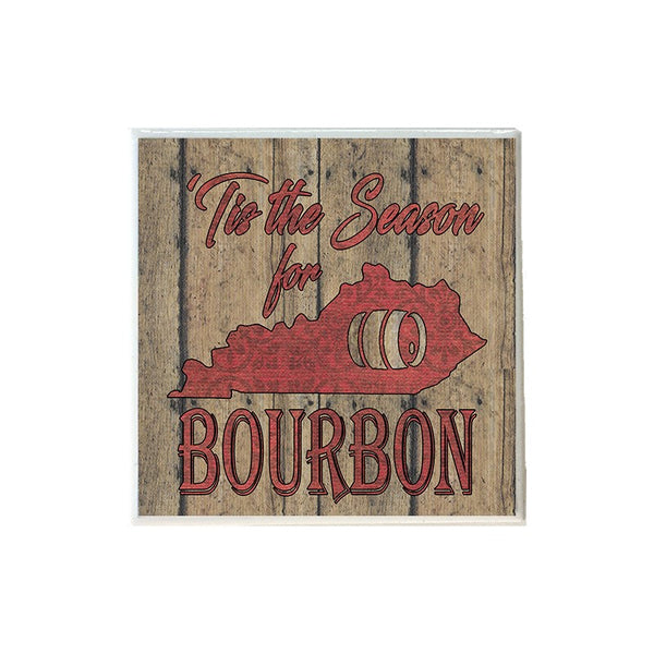 Tis the Season for Bourbon in Red Coaster