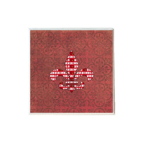 Cardinals Fleur de Lis Shape on Red Paisley Coaster