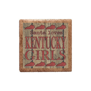 Santa Loves Kentucky Girls in Red Magnet