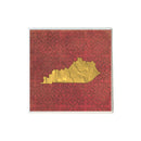 Gold Kentucky Shape on Red Paisley Coaster-1