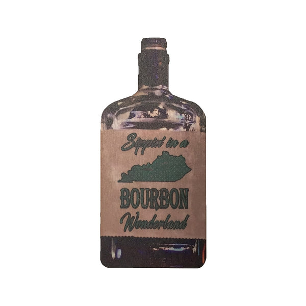 Sippin' in a Bourbon Wonderland Wooden Magnet