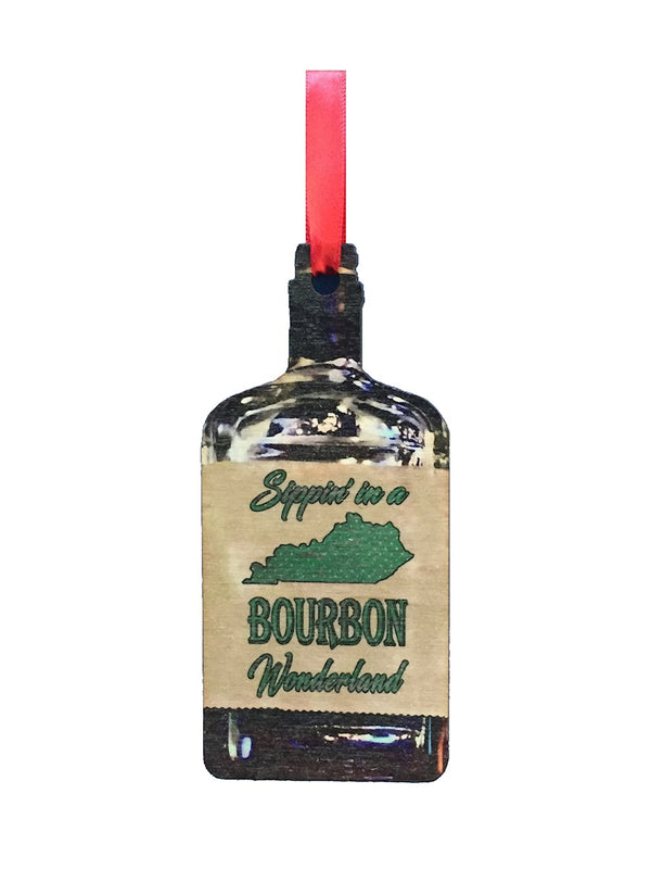 Sippin' in a Bourbon Wonderland Wooden Ornament