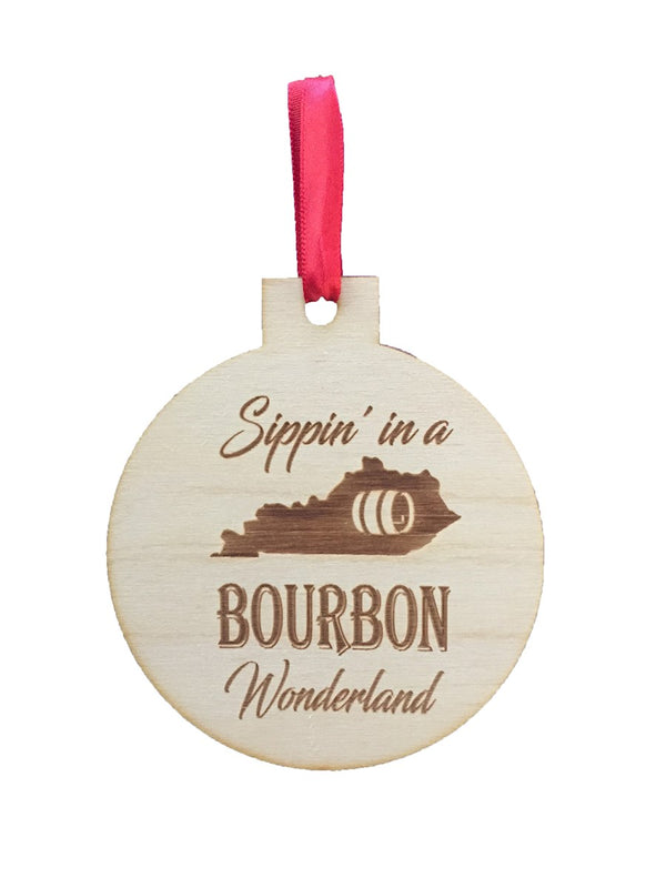 Sippin' in a Bourbon Wonderland Engraved Ornament