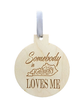 Somebody in Kentucky Loves Me Engraved Ornament