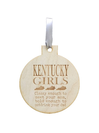 Kentucky Girls Classy and Bold Engraved Ornament