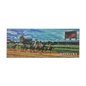 Horses Racing Wooden Magnet