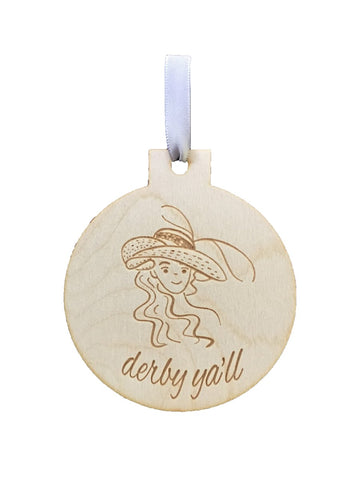 Derby Yall Engraved Ornament