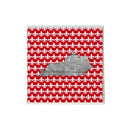 Music Kentucky Shape on Red White Fleur de Lis Coaster-1