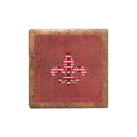 Cardinals Fleur de Lis Shape on Red Paisley Magnet