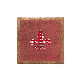 Cardinals Fleur de Lis Shape on Red Paisley Magnet