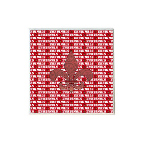 Red Paisley Fleur de Lis Shape on Cardinals Coaster