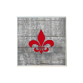 Red Fleur de Lis on Music Coaster