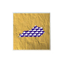 Blue White Kentucky Shape on Gold Coaster-1
