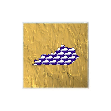 Blue White Kentucky Shape on Gold Coaster