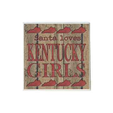 Santa Loves Kentucky Girls in Red Coaster