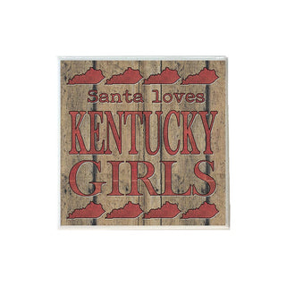 Santa Loves Kentucky Girls in Red Coaster