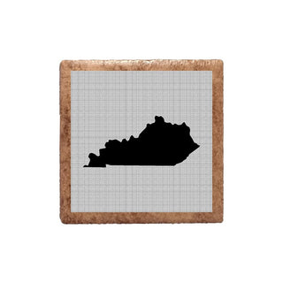 Kentucky Shape Grey and Black Ceramic Magnet