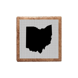 Ohio Shape Grey and Black Ceramic Magnet