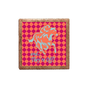 And They're Off Derby Ceramic Magnet