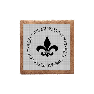 Round Fleur de Lis Ceramic Magnet