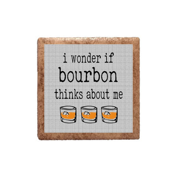 I Wonder If Bourbon Thinks About Me Ceramic Magnet